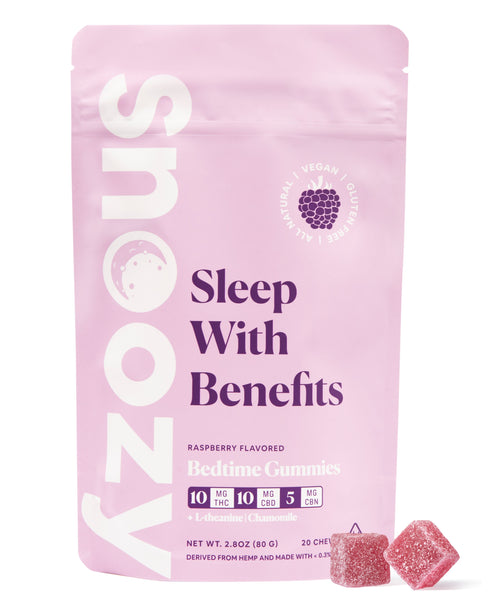 Nighthawks and early birds have one thing in common - good and consistent rest is important to overall health. Snoozy Delta 9 THC Gummies for sleep help you get the rest you need when you can’t sleep. Each Delta 9 THC Gummies for sleep contains hemp-derived cannabinoids such as Delta 9 THC, CBD, and CBN, combined with all-natural chamomile and L-theanine to promote restful sleep. Formulated with Organic & All Natural ingredients to help you get the rest you deserve.